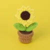Pointed sunflower 3 rings potted-mini wool basin
