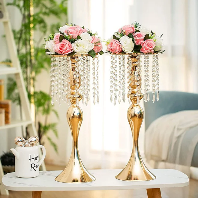 10 Stück Metall Vasen 52cm Hoch - Elegante Hochzeitsdeko Für Tisch & Gang