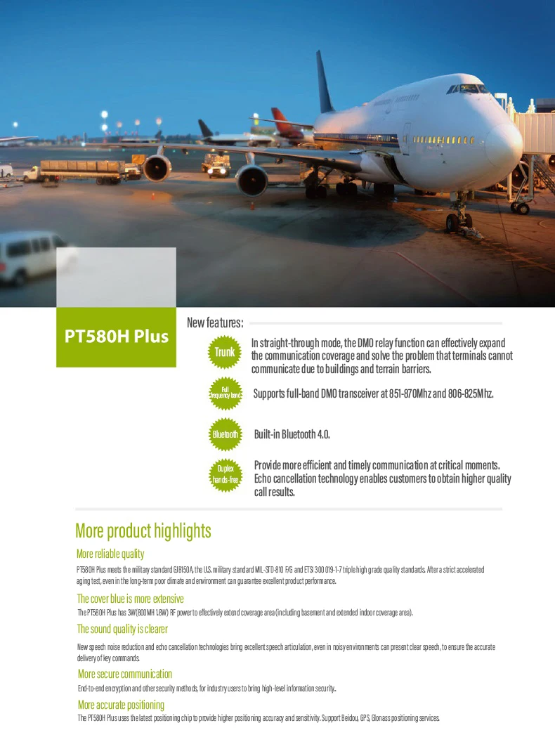 PT580H Plus Digital Cluster IP67 Waterproof And Dustproof GPS Full Frequency Band Color Screen Walkie Talkie