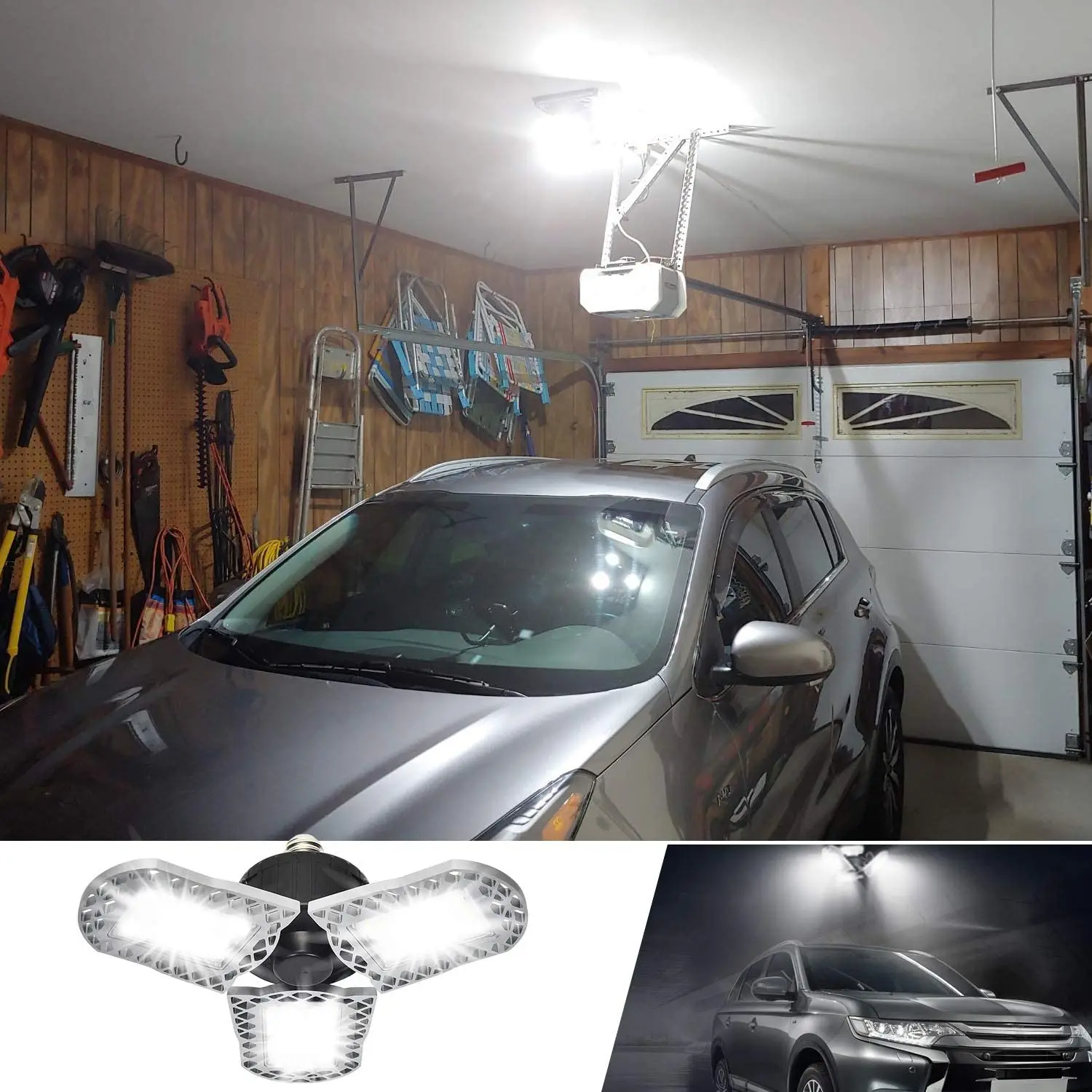 
Быстрая доставка, 60 Вт, алюминиевый подвальный светильник с регулируемыми многопозиционными панелями, лм, деформируемый светильник для гаража 