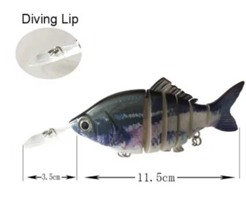 Multi-jointed Deep Diving Minnow with Long Lip, Sinking Long Cast Hard Lure for Topmouth Culter Bass Mandarin Fish – Minnow – view 3