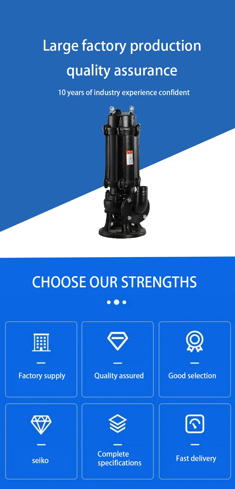 500wq2000-15-110 Submersible Wastewater Cutting Pump Large Flow Low ...