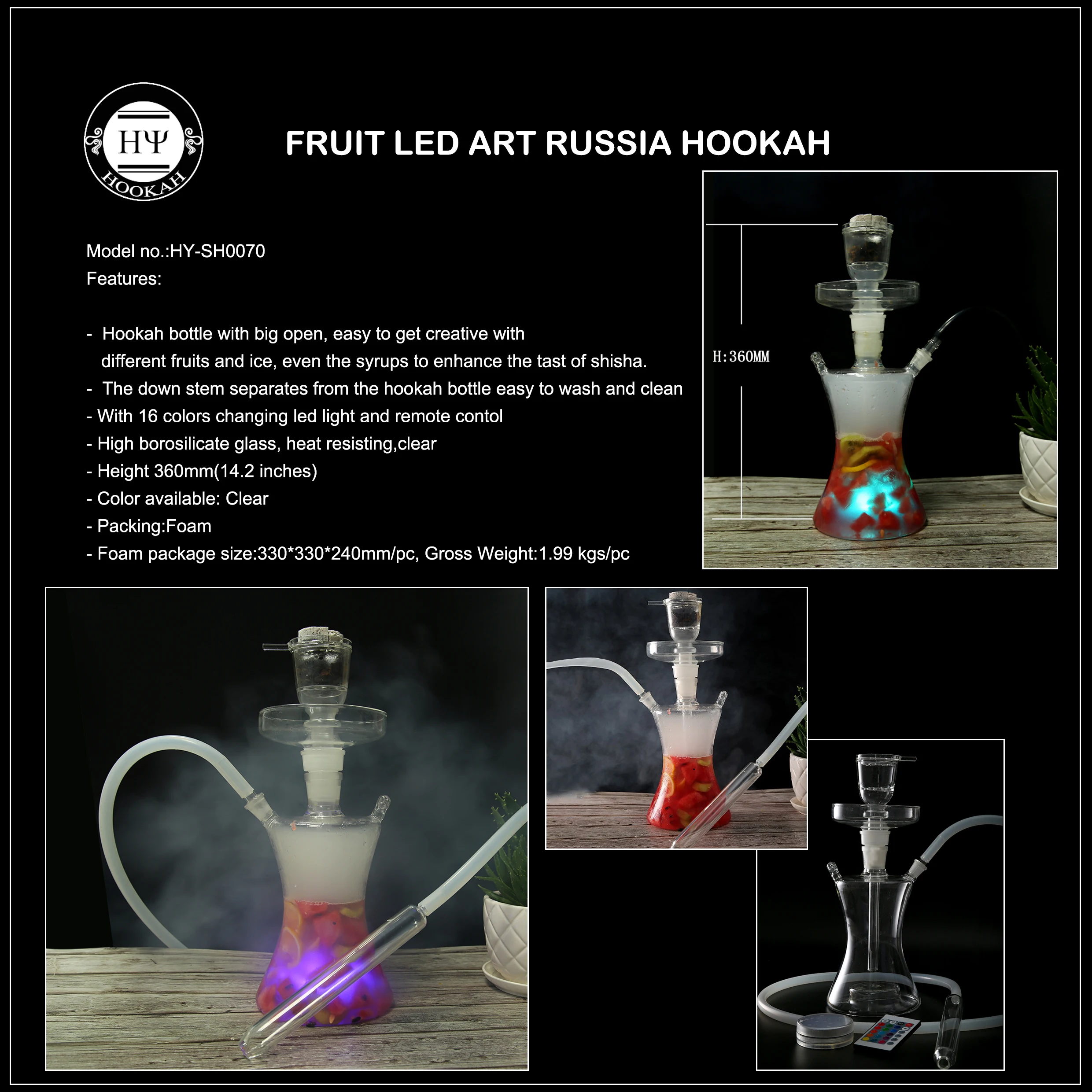 Горячая Распродажа оптовая продажа с завода полностью сделанная вручную стеклянная Светодиодная лампа Shesha для кальяна по низкой