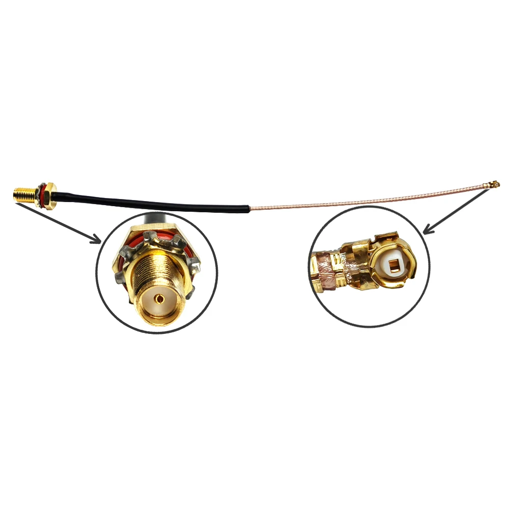 SMA-Buchse auf U.FL-Verlängerungsantenne, Koaxial-Pigtail-Kabel RG178, 180 mm, 50 Ohm, Gleichstrom bis 6,0 GHz, HF-Stecker, HF-Baugruppe, kundenspezifisch