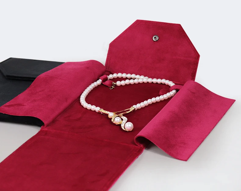 product foldable necklace travel bag velvet pendant bead chain jewelry storage box pearl necklace gift pouch-8