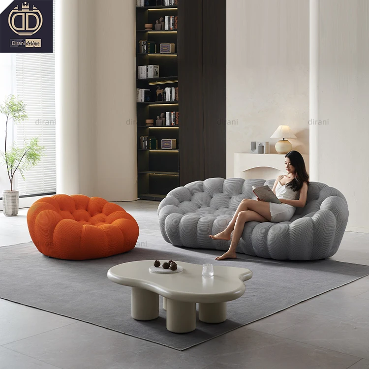 Canapé Bubble Divano Roche Bobois Grey Small Modern Puff Bubble