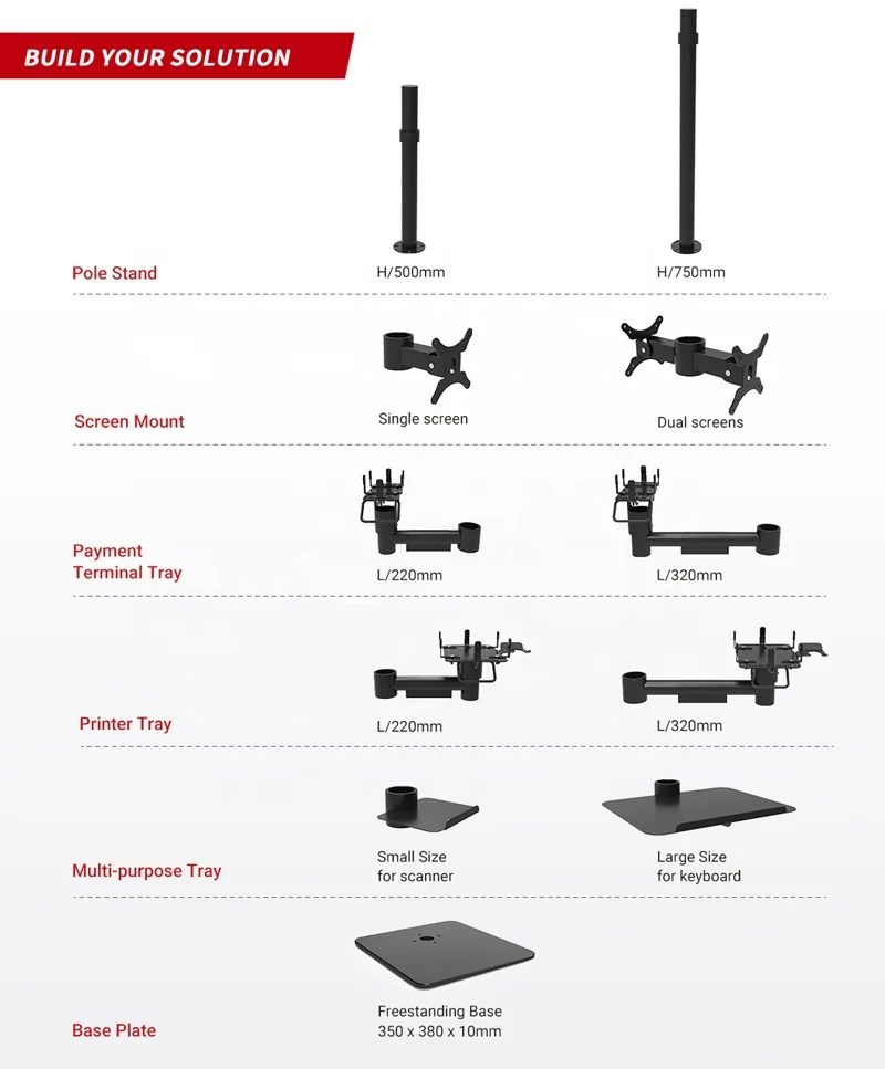 Adjusted Height POS Machine Stand Pole - Durable & Versatile