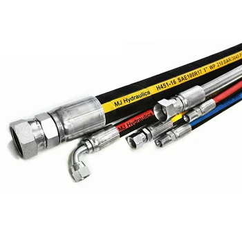Factory Direct High Pressure Wire Braided NBR Hydraulic Hose for Oil Acid-Resistant Cutting Service Available
