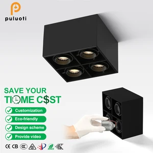 PULUOTI New Products Aluminum Adjustable Gu10 Housing 40W Black Spot Light Modern Surface Ceiling Led Spotlight Fixture