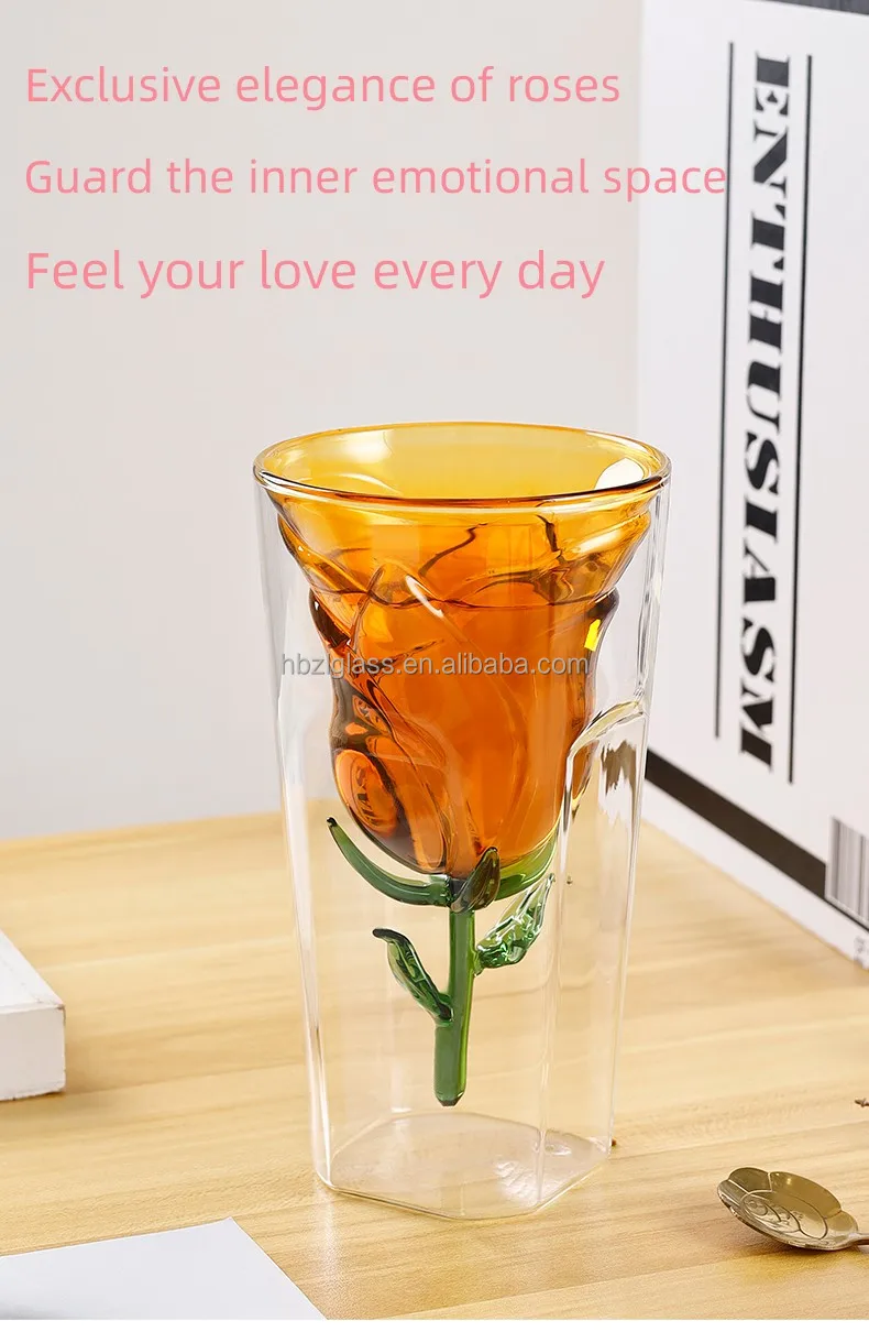 2023 Creative Flower Shaped Glass Unique Rose Red Wine Glasses Tumbler