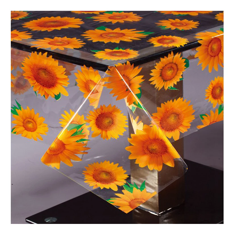 Print Vinyl Tablecloth Transparent Plastic Table Cover PVC Film Roll
