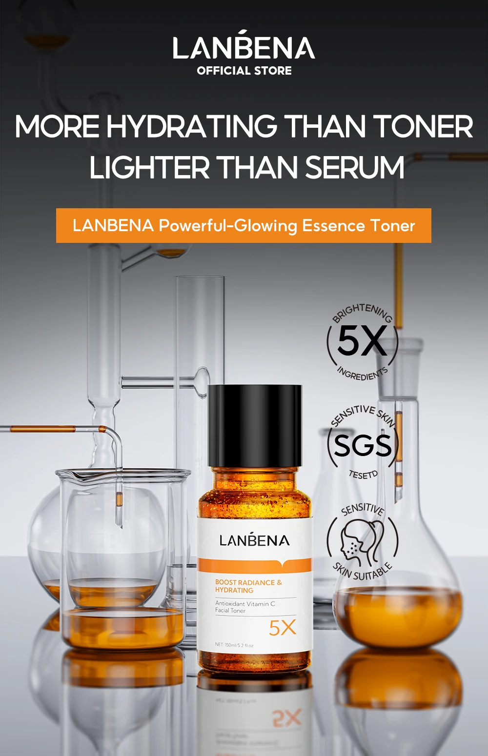 Lanbena Private Label Best Makeup Brighten Niacinamide Vitamin c Facial Toner 150ml Radiance Whitening Facial Toner details