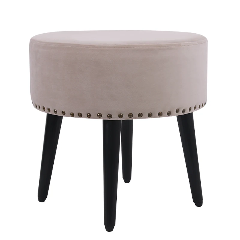 New Fashion Home Furniture Velvet Round Shape Foot Stool Ottoman Pouf