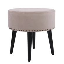 New Fashion Home Furniture Velvet Round Shape Foot Stool Ottoman Pouf