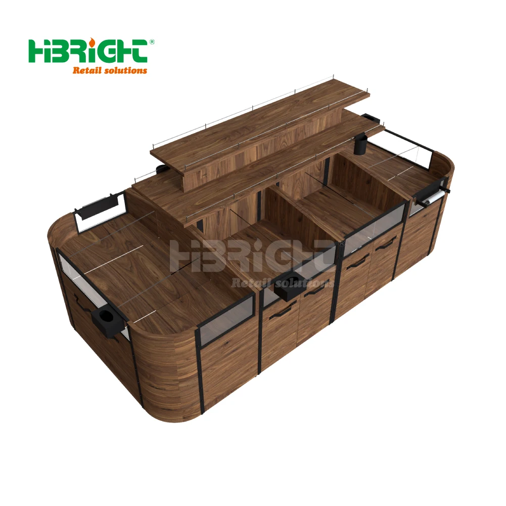 High-Capacity Supermarket Display Stand Customizable Colors Heavy Duty Wooden Steel Cabinet for Rice Spoon Bucket Metal Material