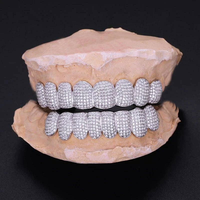 Custom High-quality Hip Hop Jewelry Teeth 8top&8dowm 925 Silver Vvs ...