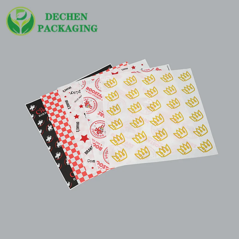 Pe Coated Burger Wrap Paper Custom Food Tissue Sandwich