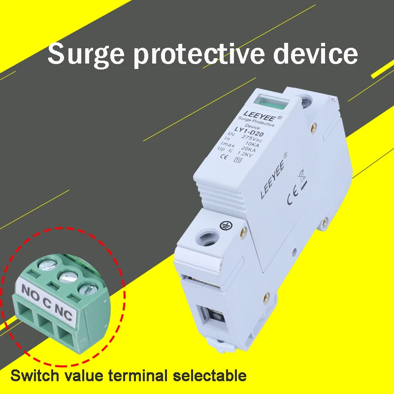 Pv spd Type 2 Single Pole 20ka 275v Power Surge Arrester for Europe