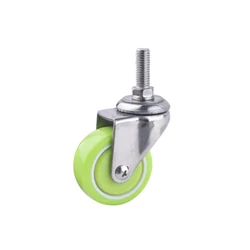Factory Price Light Duty Black Rubber Wheel Caster in Stock Green Universal Wheel Caster with Brake NO 4