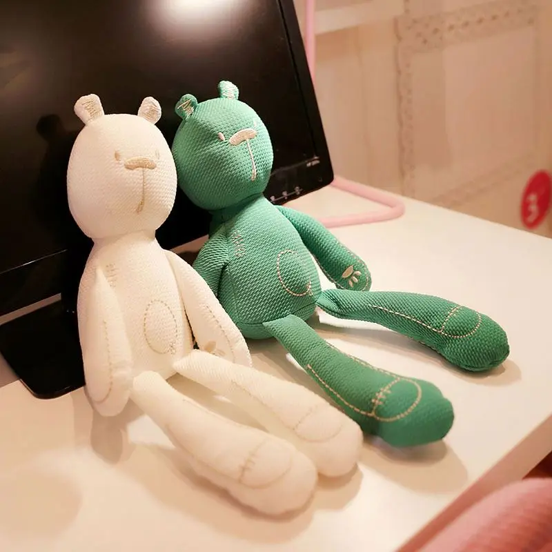 Baby Safe Cute Comforter Toy Muslin Soft Bear Stuffed Cuddle Teddy with Embroidery Mouth Eyes Nose Cheap Price Good Quality