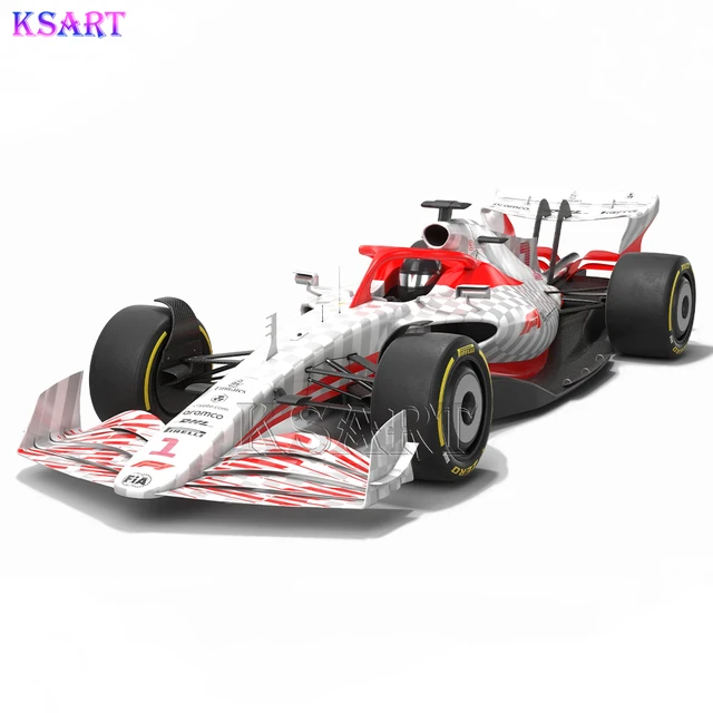 Custom fiberglass racing sculpture Formula One 2022 Formula One car concept 3D model Sculpture Resin crafts decoration