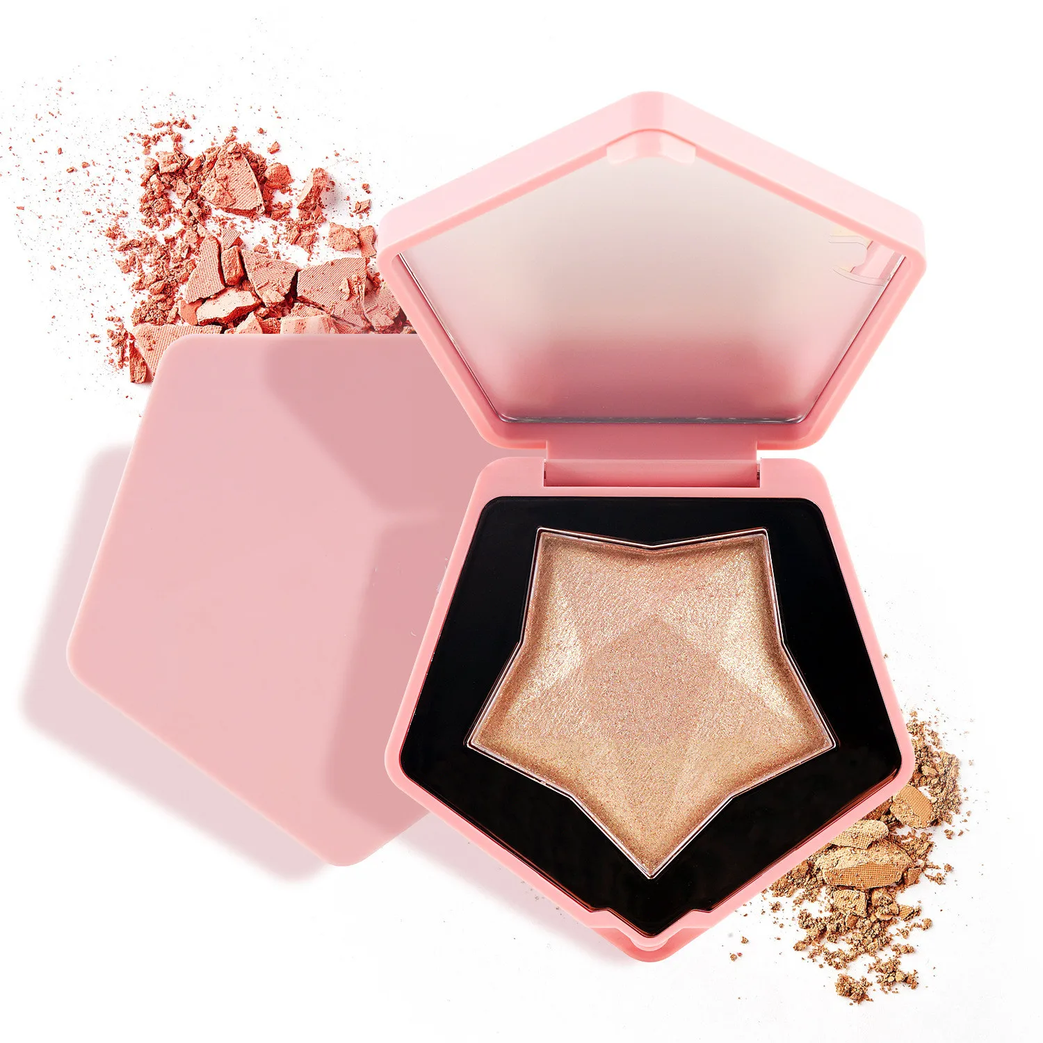 Label Pribadi Glitter Highlighter Bentuk Bintang Bubuk Highlighter Makeup  Makeup Perona Pipi Highlighter