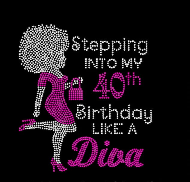 Afro Culture Bling T-Shirt designer iron on transfer hotfix diamond patches rhinestone transfer motif