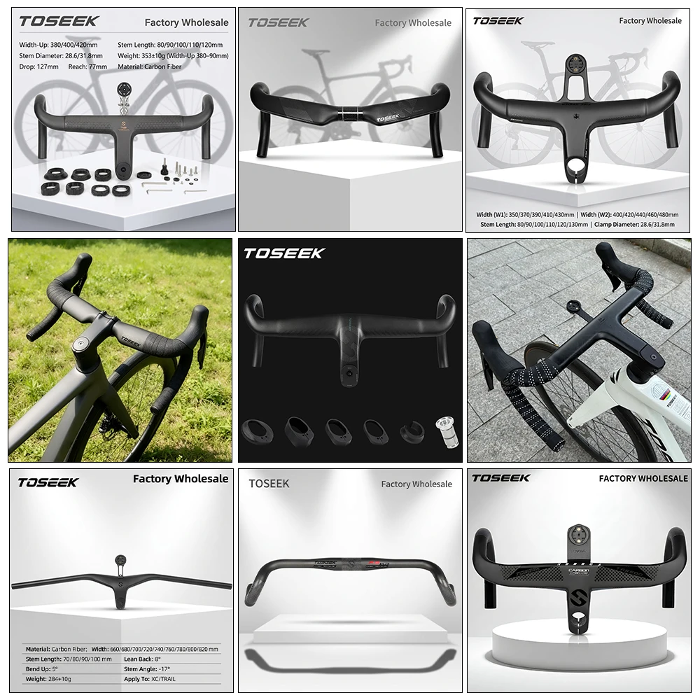 TOSEEK TR5500 Carbon Integrated Road Handlebar - 28.6mm Clamp