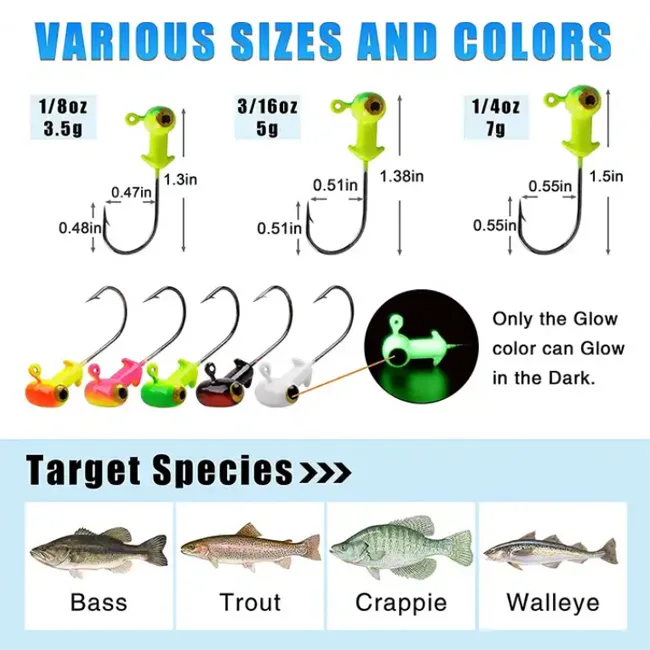 Lead Jig Head Hook Colorful Football Jig Head Jig Hooks With 3d Fish ...