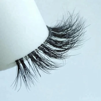 private label cheap clear band eyelashes eyelash box packaging custom bottom false silk lashes 3d mink
