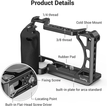 Hot Sale SmallRig Cage Camera Cage with Silicone Handgrip & Cold Shoe Small Rig Camera Cage for A6100, A6300, A6400-3164 detail image