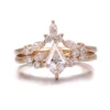Anillo de moissanita de oro macizo de 18 quilates auténtico