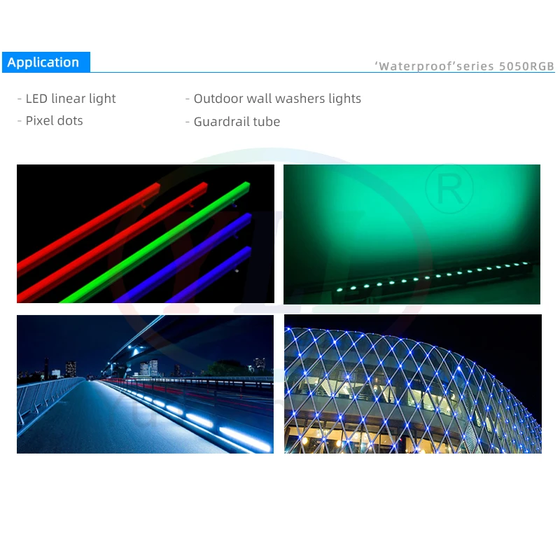 1 7 H водонепроницаемый чип Epistar 0 2 w 5050 rgb smd