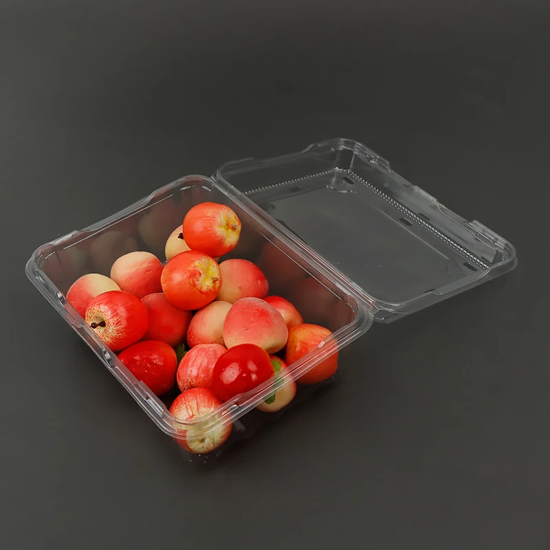 Clear Plastic Clamshell Cherry Fruit Box Plastic Fruit Salad Packaging