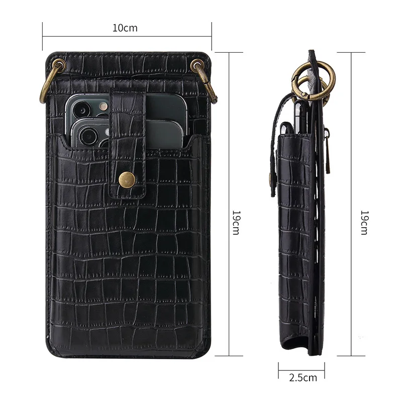 Case for iPhone 14 Pro Max 13 Pro Max 12 Pro 11 Case Wallet Mini Cell Phone Bag Crossbody Credit Card Holder Leather Handbag factory