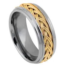 Fashion Jewelry 4mm 6mm 8mm silver plated inlay Iron wire Tungsten Ring Wedding Rings Men Ring