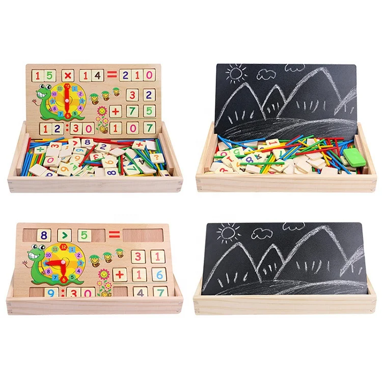 Educational Toys Math Teaching Multi-Function Montessori Material Wooden Digital Computing Box