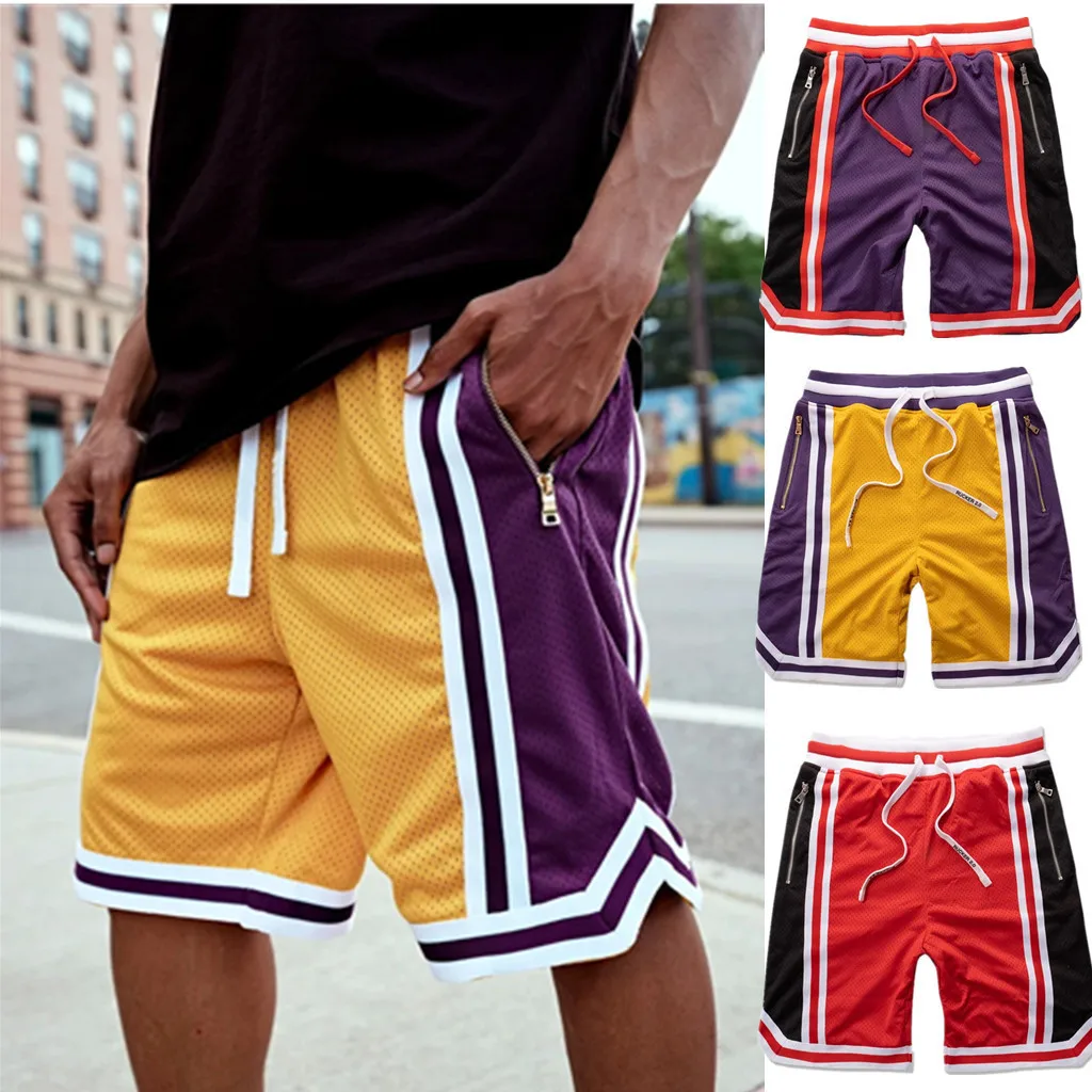 2021 Summer Fashion New Sports Gyms Fitness Shorts Men Basketball Game  Training Running Casual Loose Quick-Drying 5-Point Pants