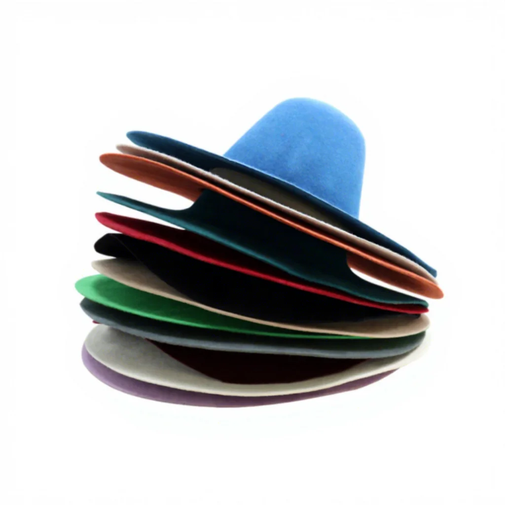 Unisex Fashionable Wool Felt Fedora Hat for Men Women Colorful Formal Stiffness Hat Ribbon Decoration Parties Fishing