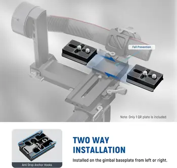 NEEWER Arca Type Quick Release Plate Compatible with RS2 RSC2 RS3 PRO Gimbal Stabilizer, Dual Anti Drop Camera Mounting detail image