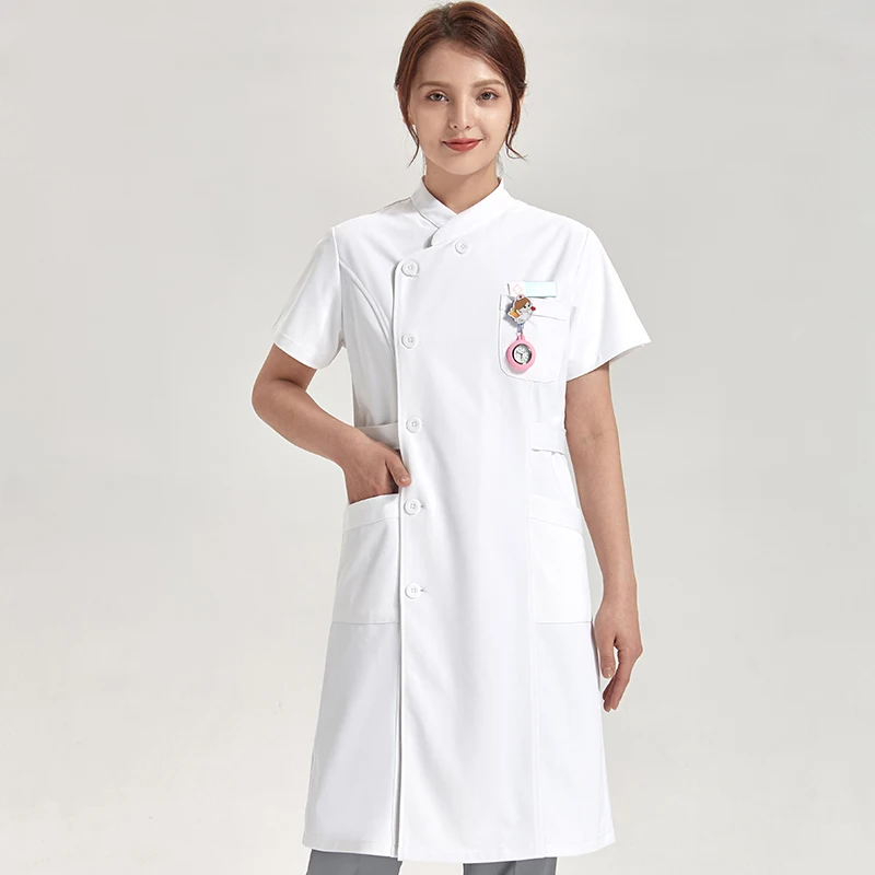 White Lab Coat Surgeon Veterinary Lab Coat for Students Premium Durable Clinical Pet Hospital Personalized Lab Coats for Woman