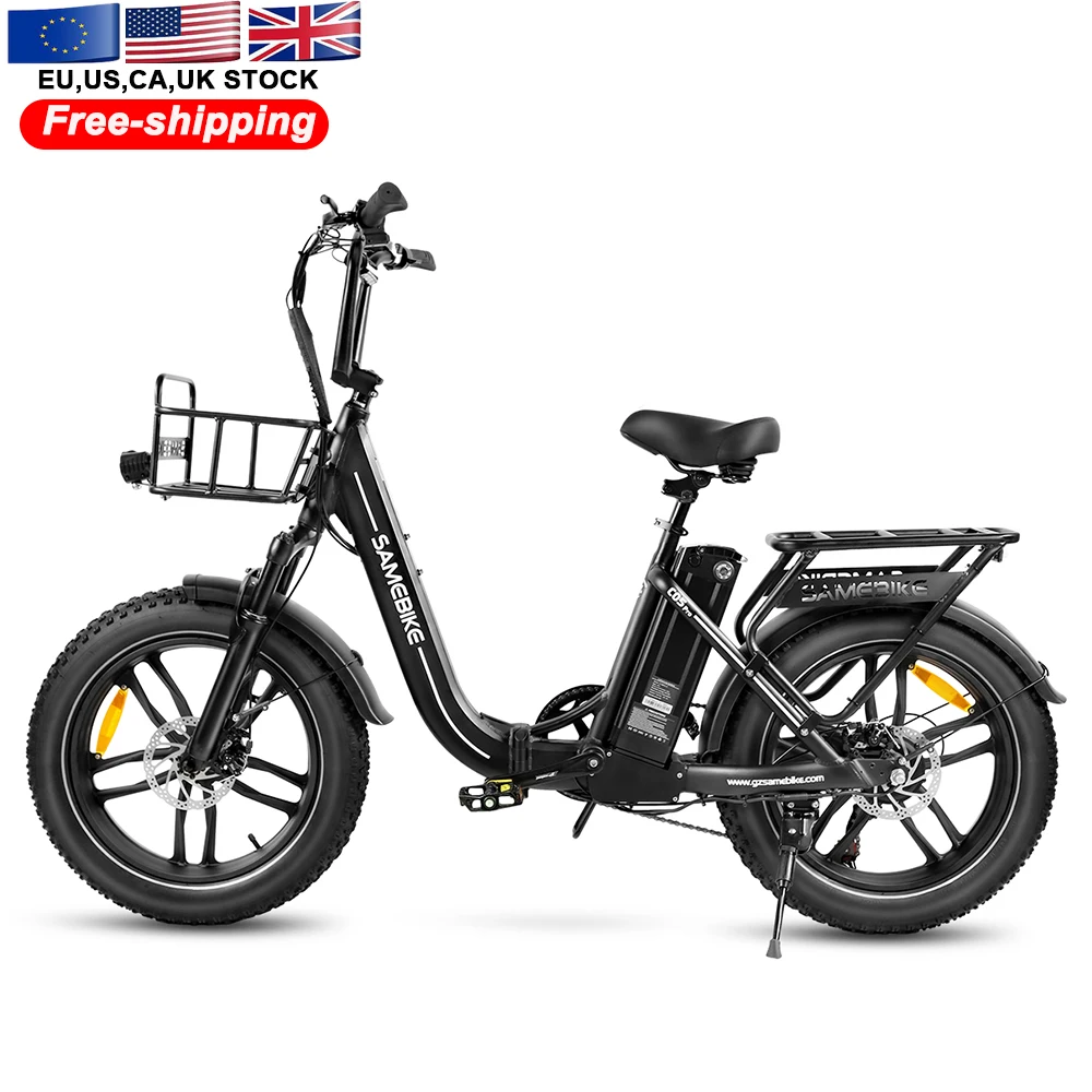 UK Warehouse Stock 20Inch 48V 750W Folding Fatbike E Bike Electric Bikes  With Removable Battery for Adults