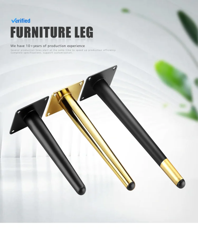 Toco Heavy Duty Black Gold Metal Sofa Legs Furniture Legs And Feet For