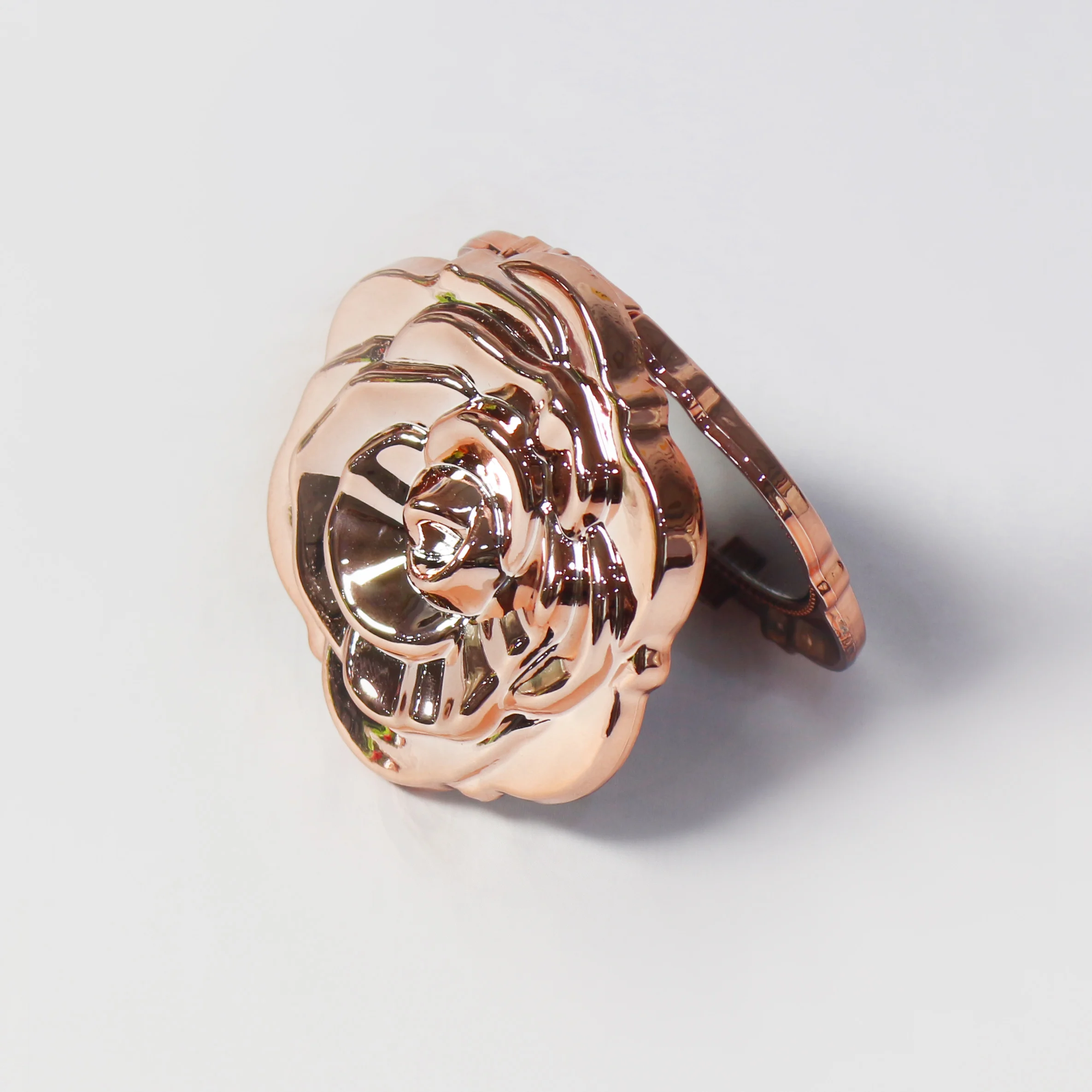 Rose Gold Folded Compact Mirror Quinceanera Wedding Party Favor 3D Floral Makeup Mirror Souvenir Gift