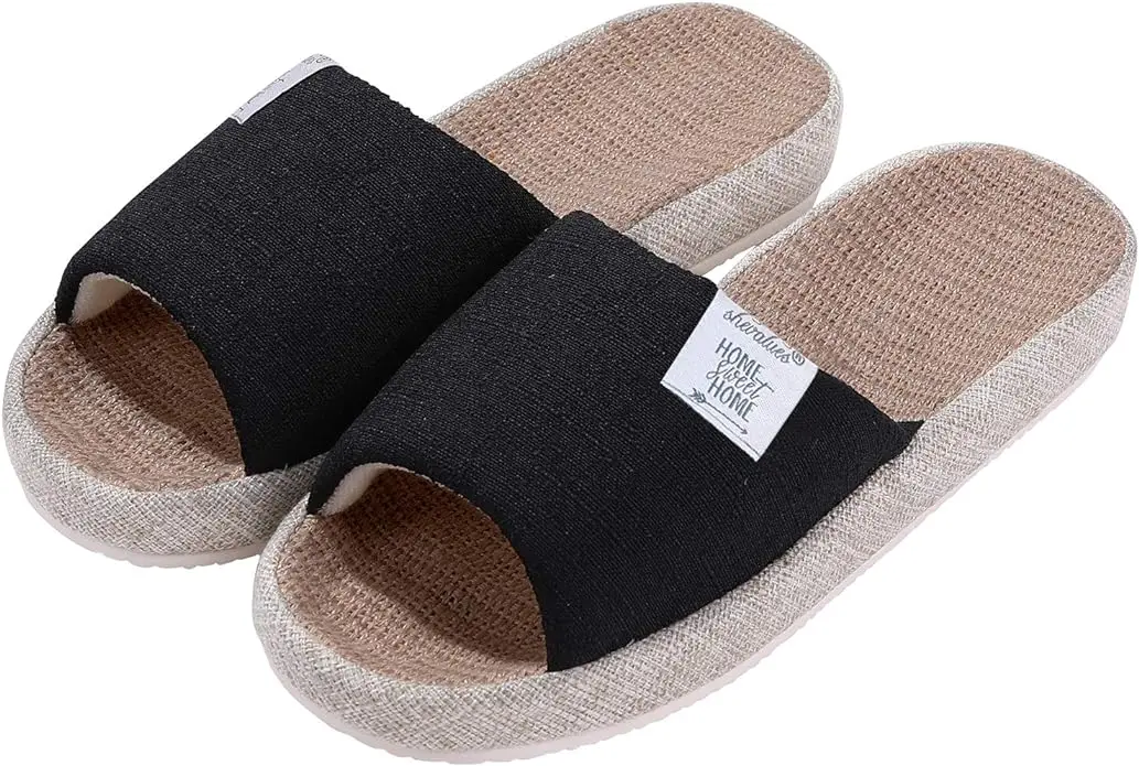 Stepgrace Summer House Slippers For Women Arch Support Linen Indoor