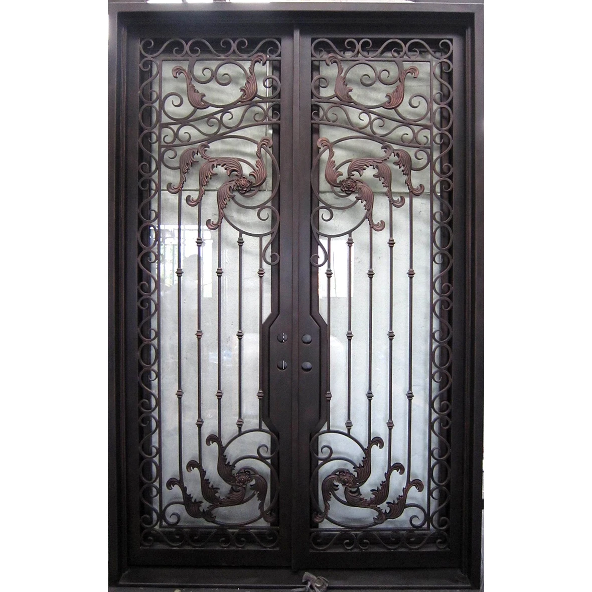 36 X 80 Exterior Door Wrought Iron Doors Mexico With Glass Window and Out Door Wall Lights