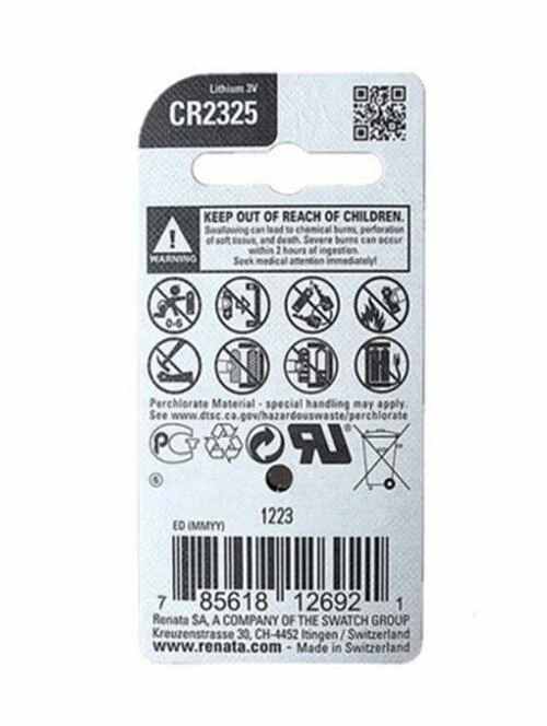 thumbnail image 2 of 10 Pack Renata CR2325 Lithium Coin Batteries - 3V, Swiss Made, Expiry 2030 2 of 3