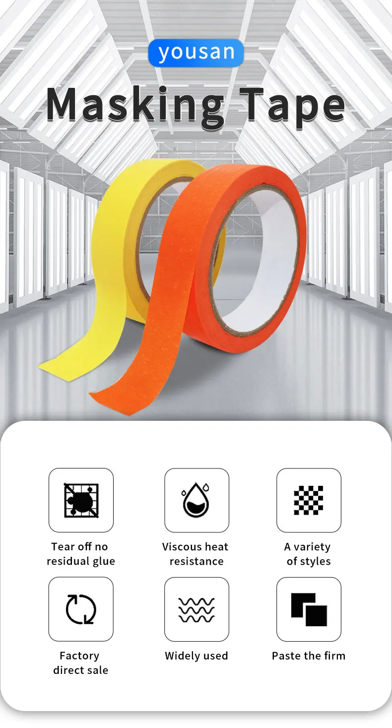 Automobile Painting Green Masking Tape Easy To Tear No Adhesive Colored