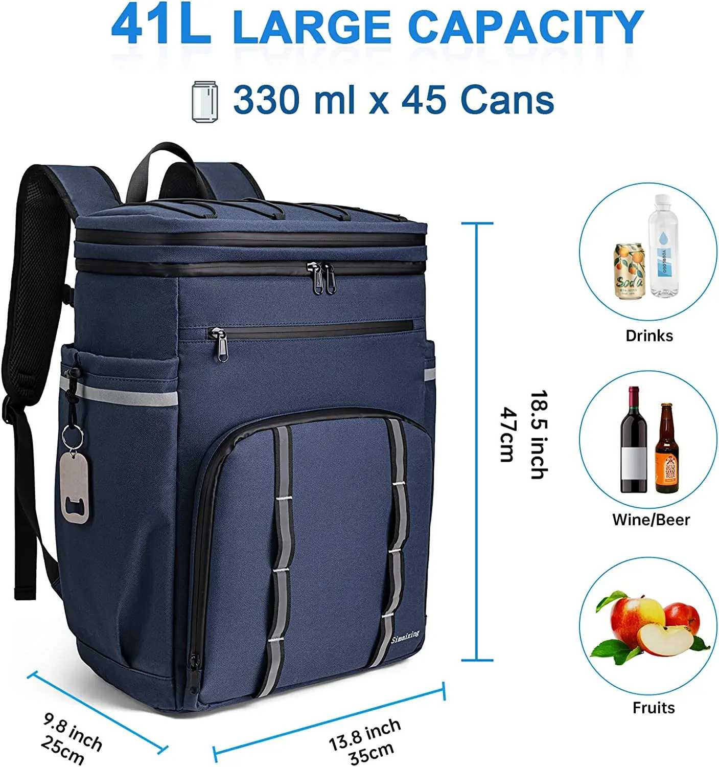 Best Selling Backpack Coolers Insulated Leakproof 45 Cans Beach Cooler