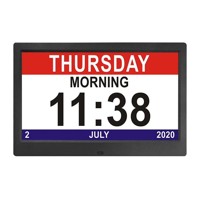 Alarm Clock 10 Inch extra Large Display with Wifi Weather Station 5 Alarm Dementia Calendar Clock